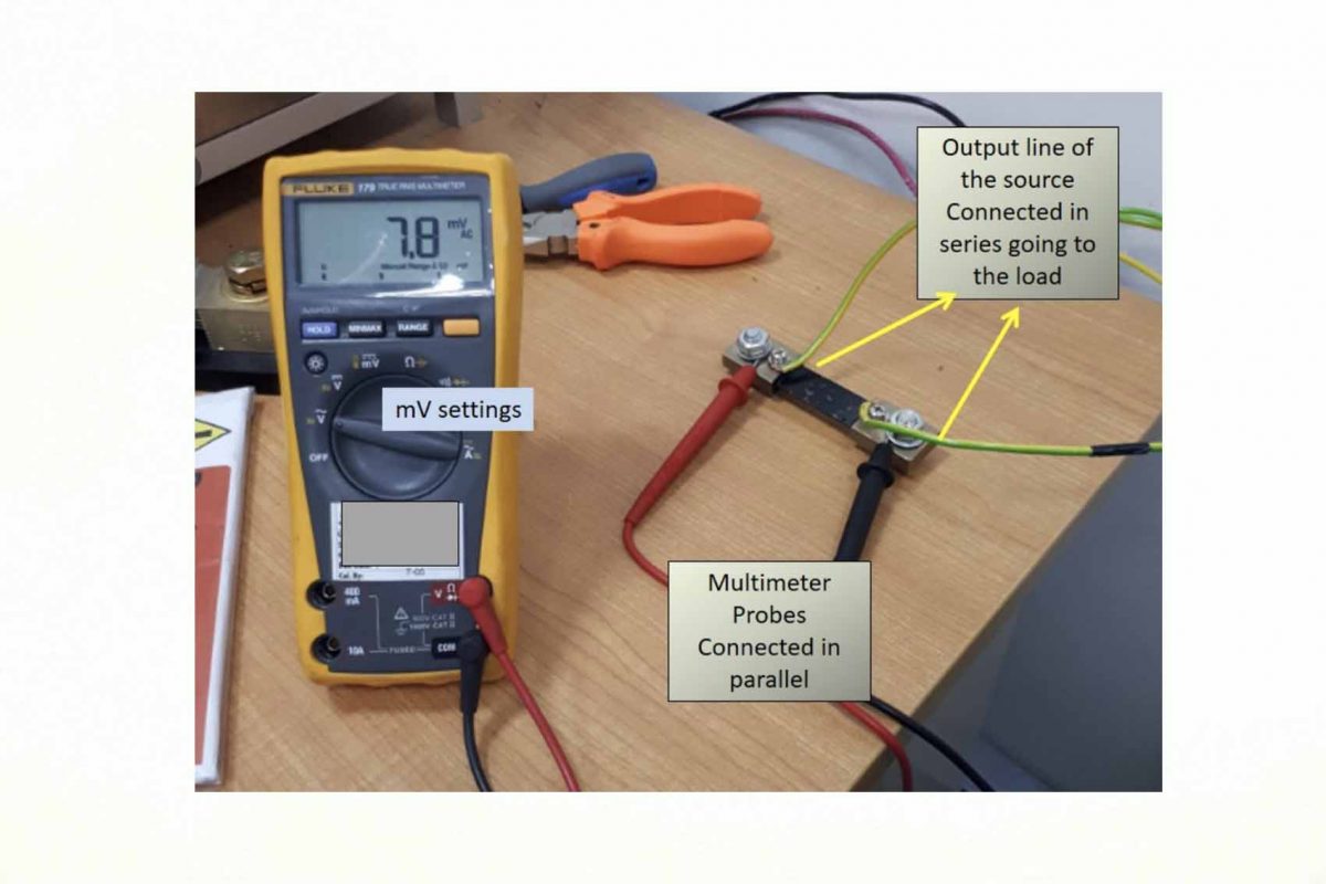 đo điện trở shunt hiển thị trên đồng hồ VOM