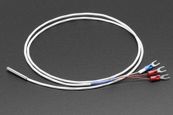sensor nhiệt độ pt100 loại 3 dây không ren cáp dài 2-5m, đường kính phi 6 dài 30mm