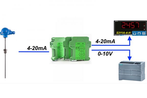 Bộ chia tín hiệu dòng 4-20ma sang điện 0-10v và 4-20ma